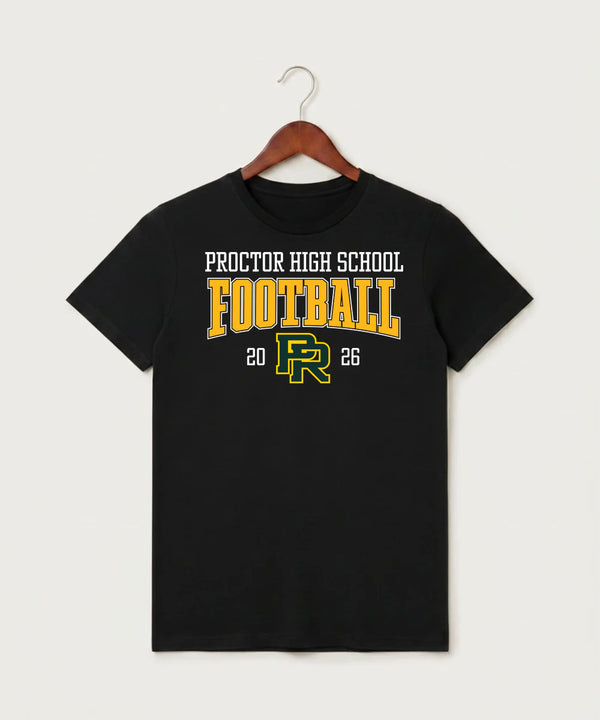 Proctor High School Football (Boys) - Black T-Shirt - Full Front