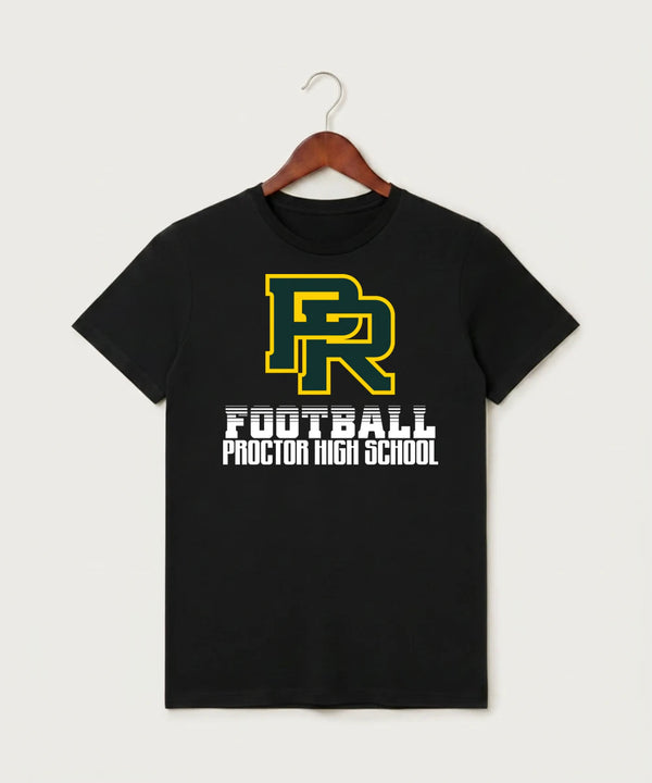 Proctor High School Football (Boys) - Black T-Shirt - Full Front