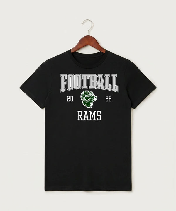 Roseau High School Football (Boys) - Black T-Shirt - Full Front