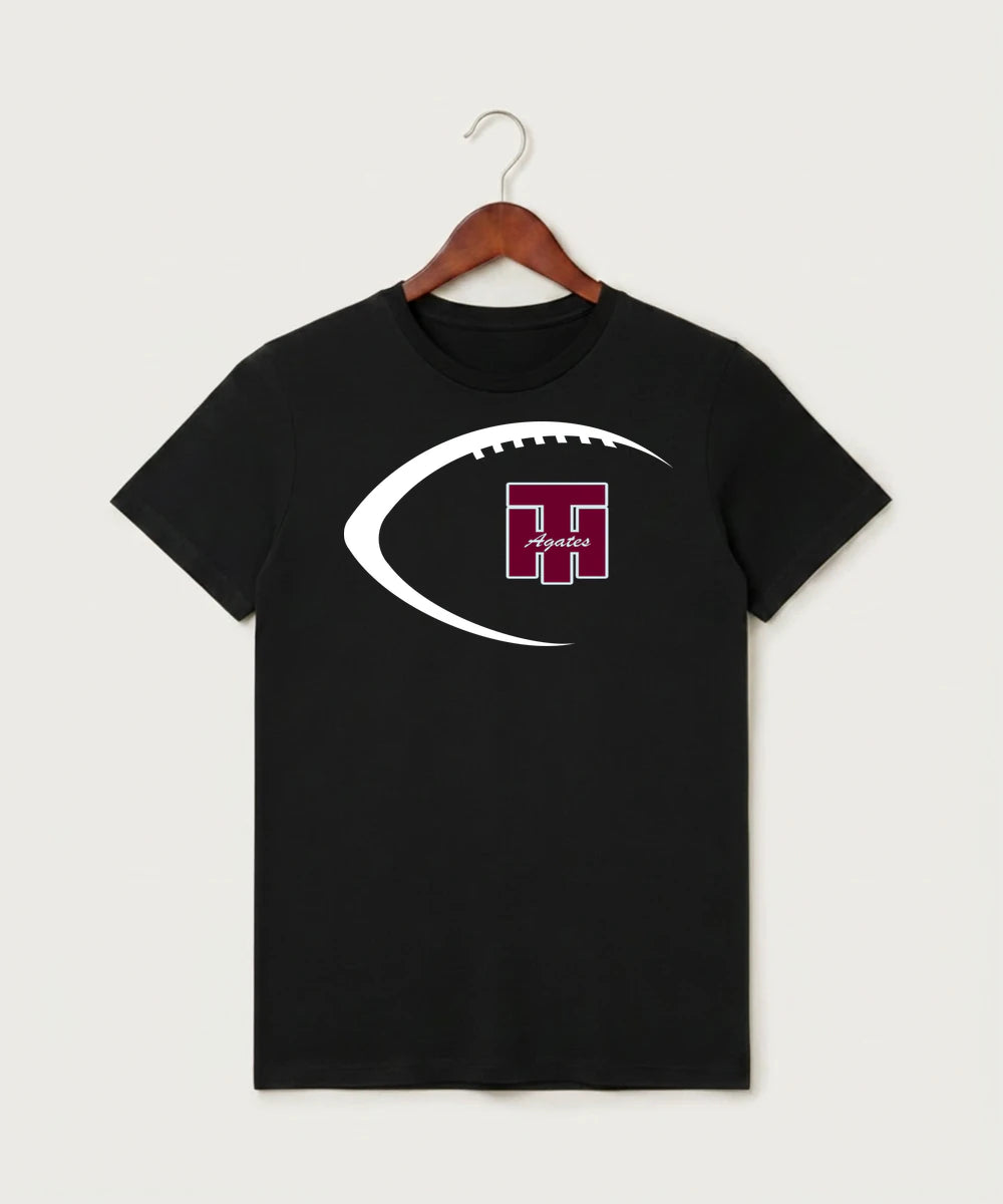 Two Harbors High School Football (Boys) - Black T-Shirt - Full Front