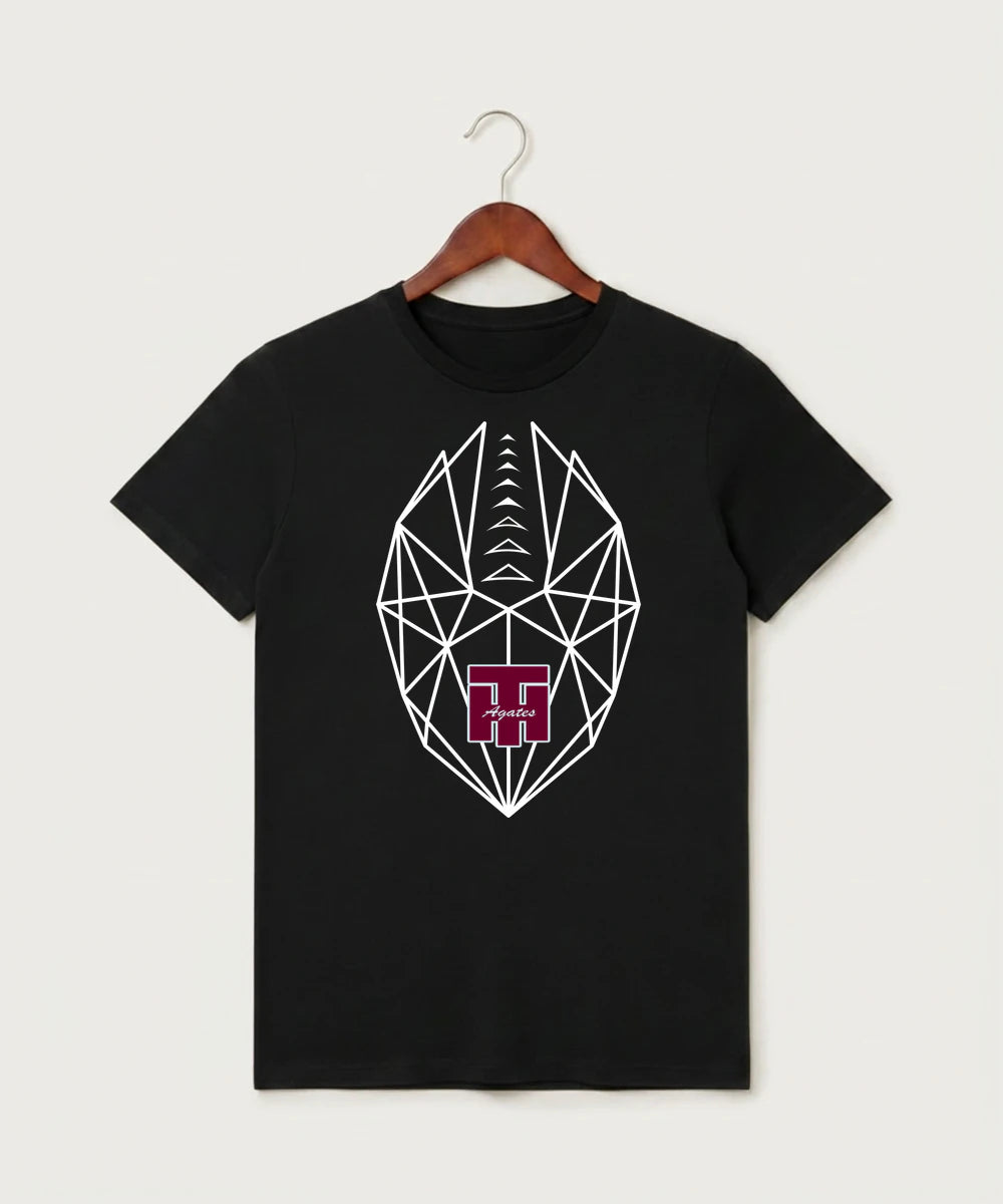 Two Harbors High School Football (Boys) - Black T-Shirt - Full Front