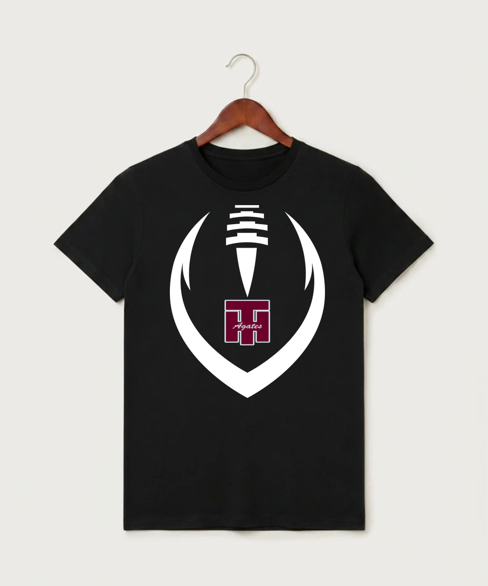 Two Harbors High School Football (Boys) - Black T-Shirt - Full Front