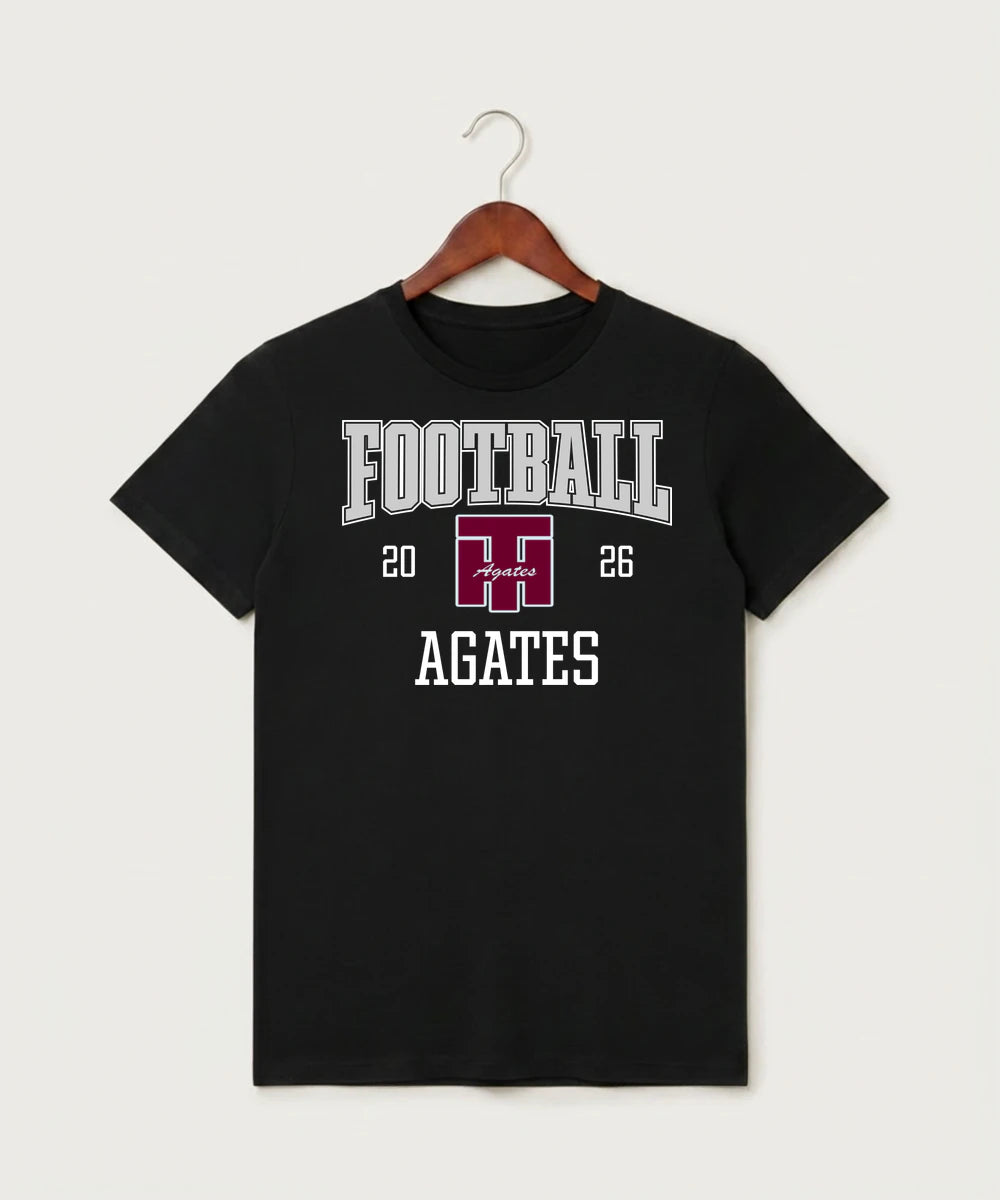 Two Harbors High School Football (Boys) - Black T-Shirt - Full Front