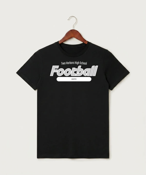 Two Harbors High School Football (Boys) - Black T-Shirt - Full Front
