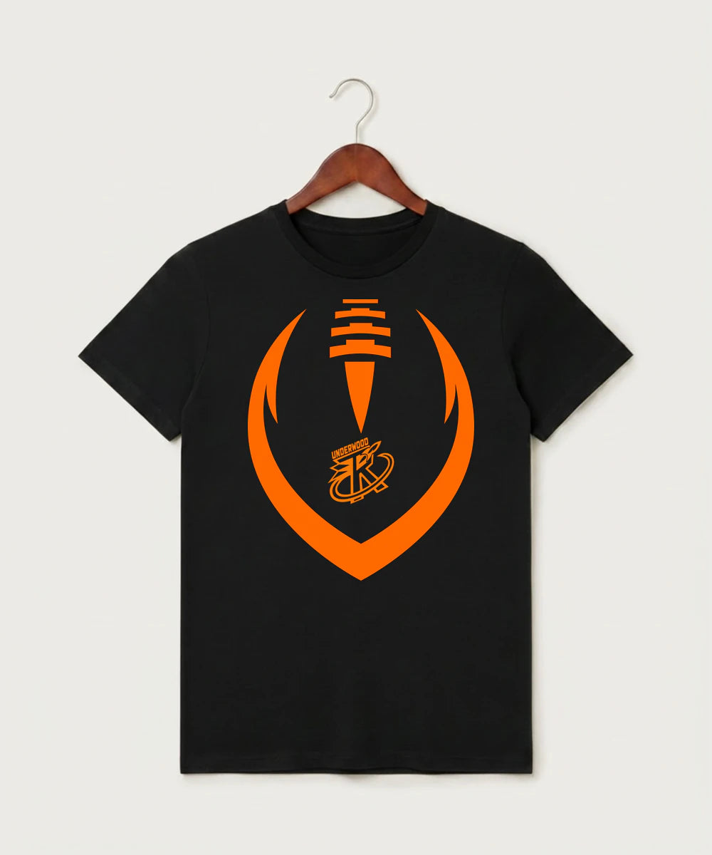 Underwood High School Football (Boys) - Black T-Shirt - Full Front