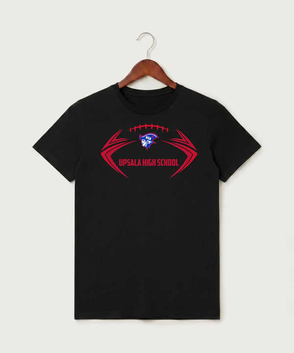 Upsala High School Football (Boys) - Black T-Shirt - Full Front