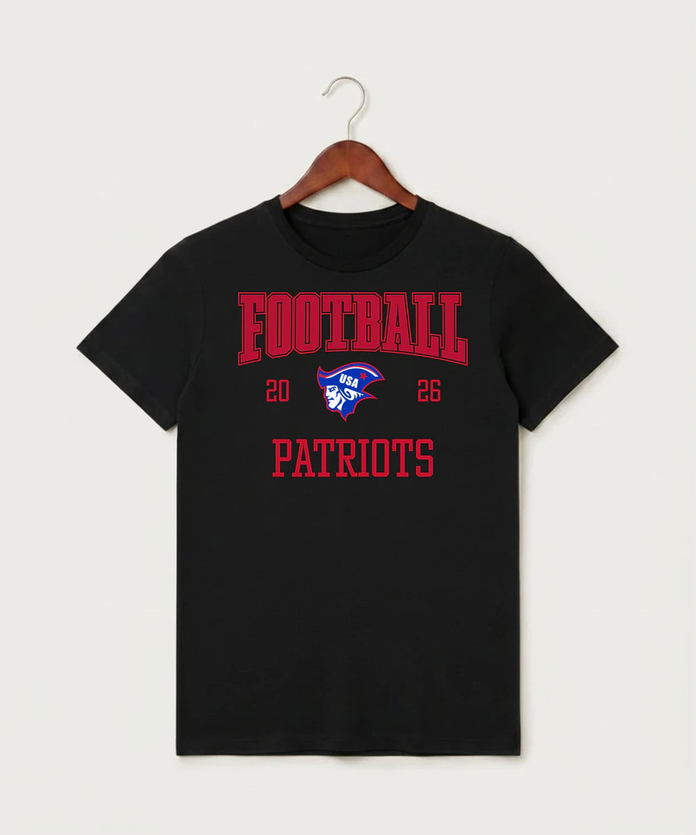 Upsala High School Football (Boys) - Black T-Shirt - Full Front