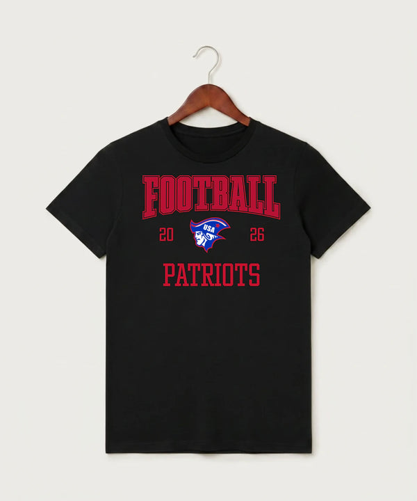 Upsala High School Football (Boys) - Black T-Shirt - Full Front