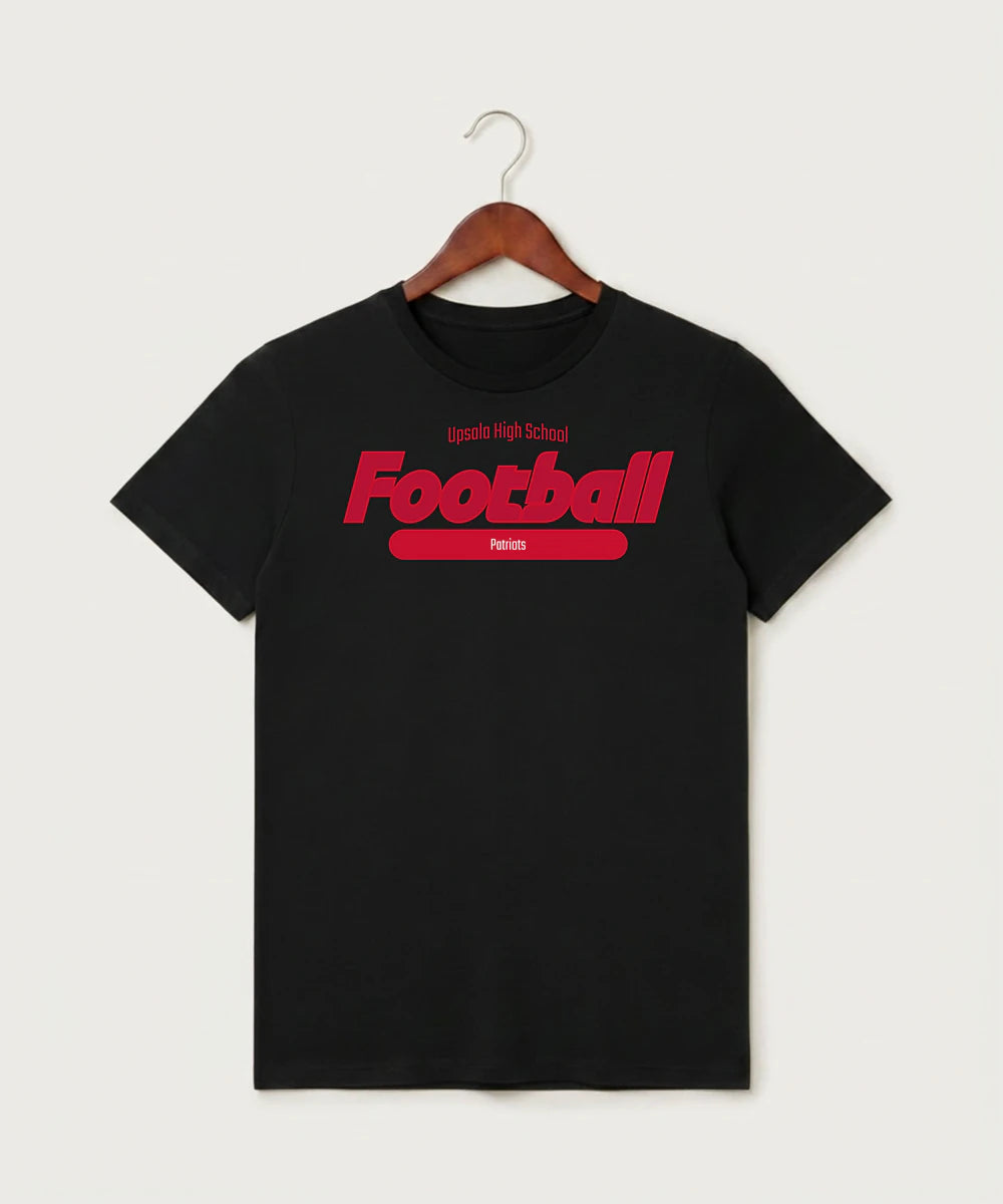 Upsala High School Football (Boys) - Black T-Shirt - Full Front