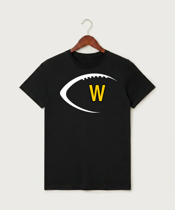 Warroad High School Football (Boys) - Black T-Shirt - Full Front