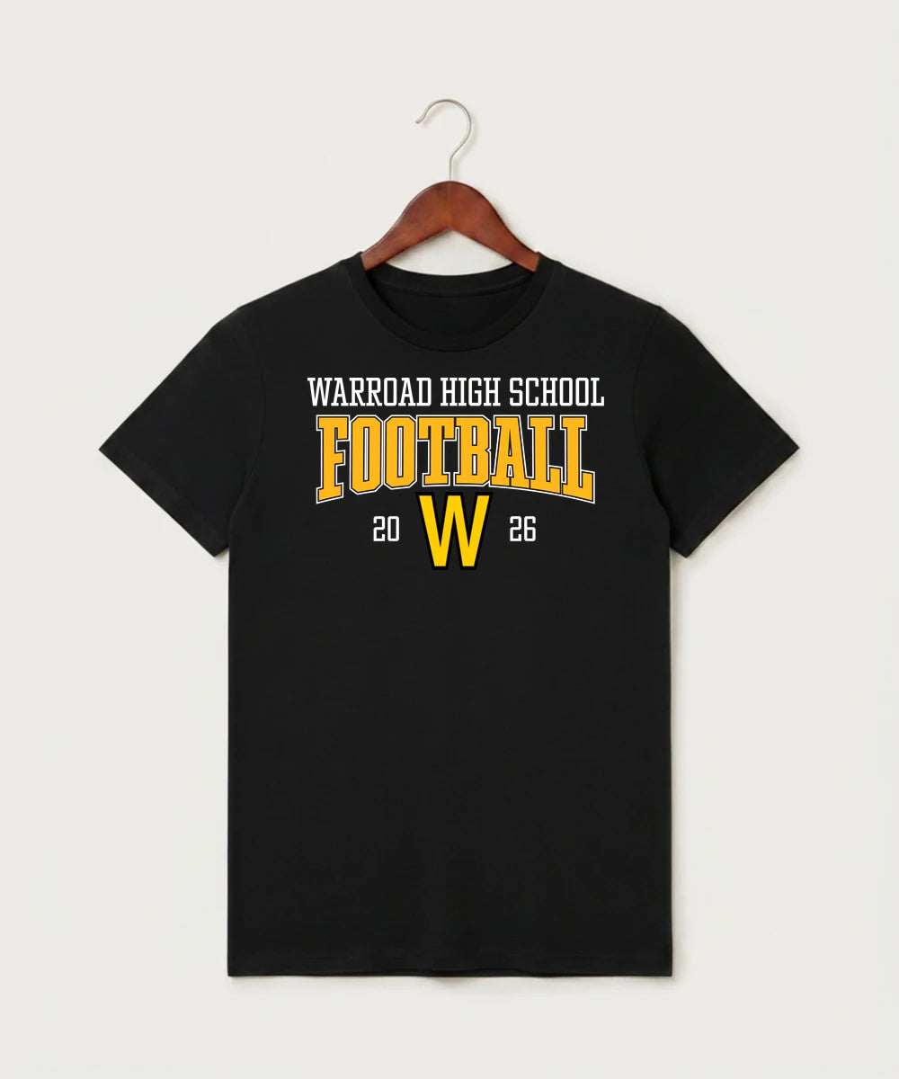 Warroad High School Football (Boys) - Black T-Shirt - Full Front