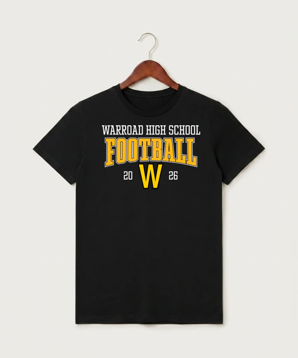Warroad High School Football (Boys) - Black T-Shirt - Full Front
