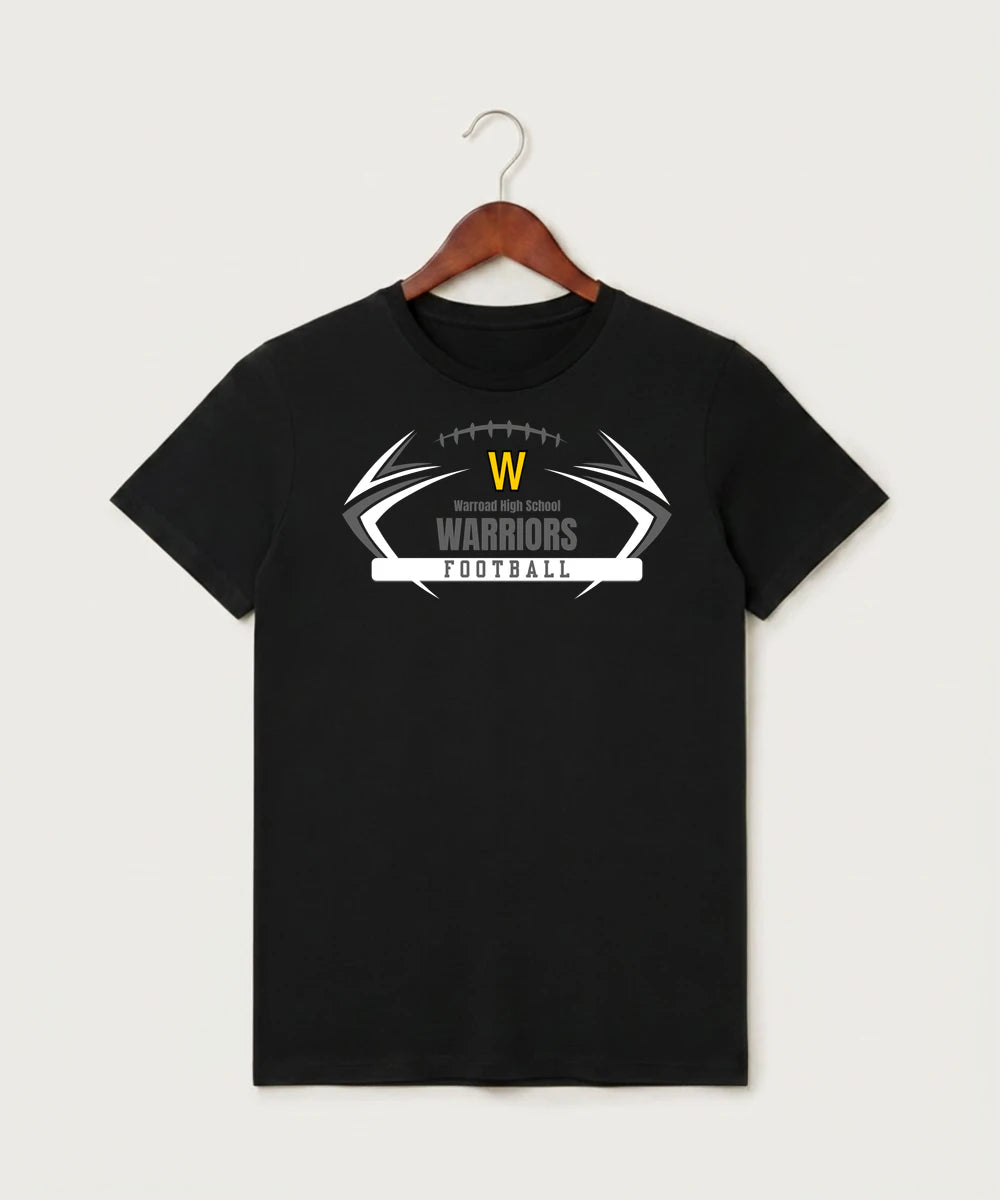 Warroad High School Football (Boys) - Black T-Shirt - Full Front