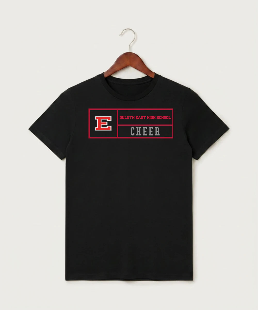 Duluth East High School Cheer (Coed) - Black T-Shirt - Full Front