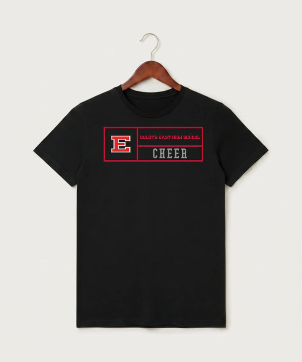 Duluth East High School Cheer (Coed) - Black T-Shirt - Full Front
