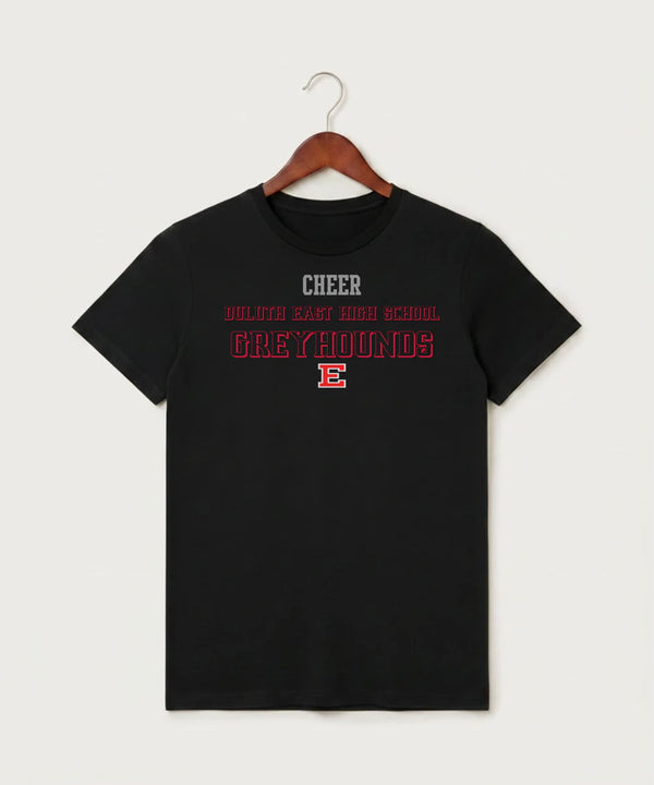 Duluth East High School Cheer (Coed) - Black T-Shirt - Full Front
