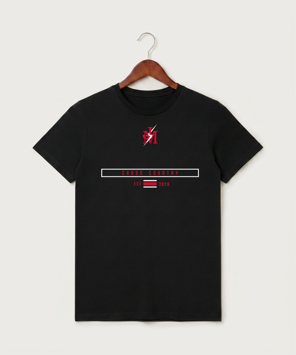 John Marshall High School Cross Country (Coed) - Black T-Shirt - Full Front