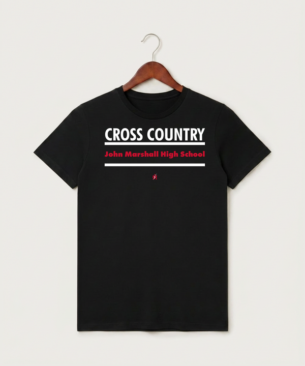 John Marshall High School Cross Country (Coed) - Black T-Shirt - Full Front