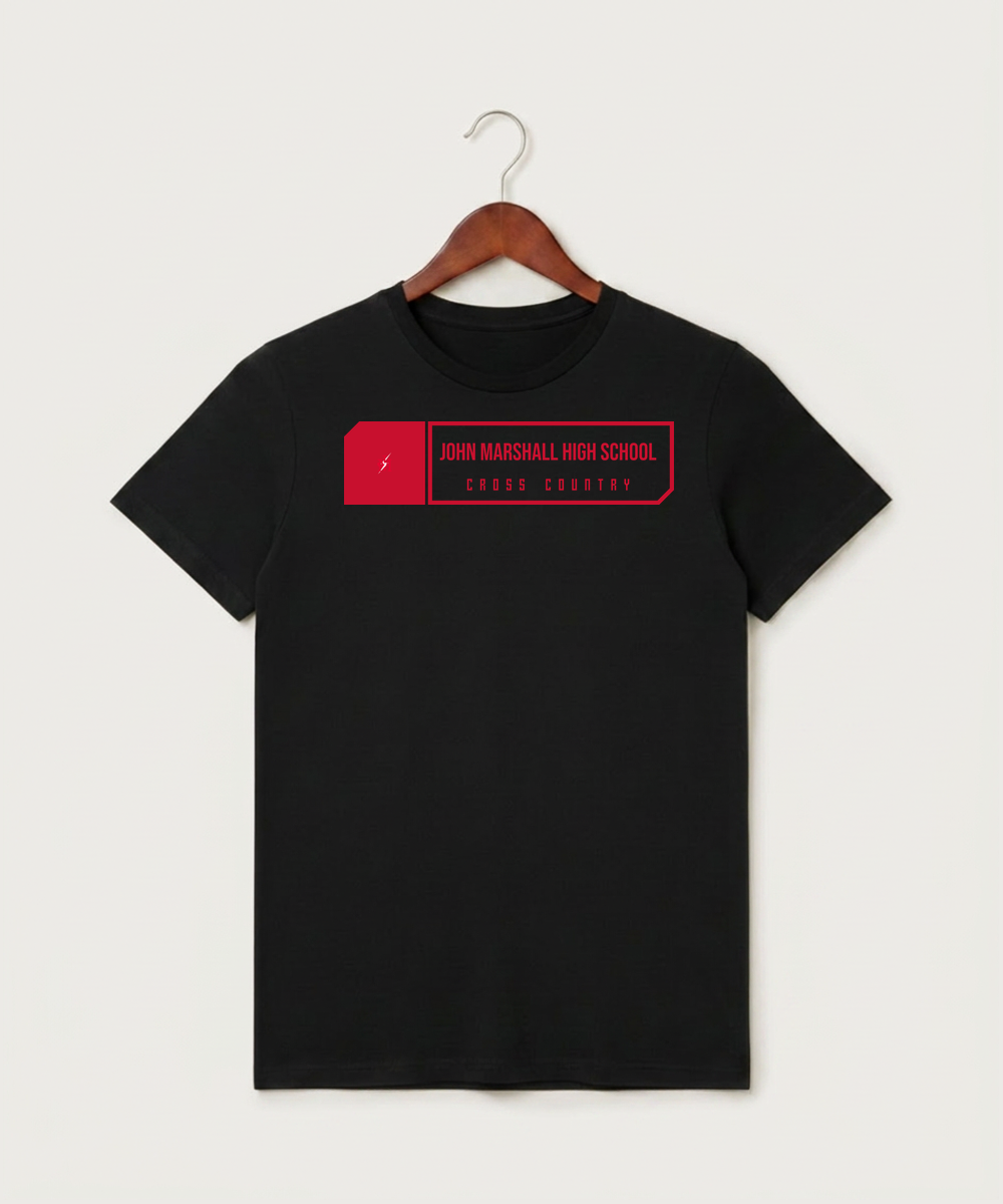 John Marshall High School Cross Country (Coed) - Black T-Shirt - Full Front