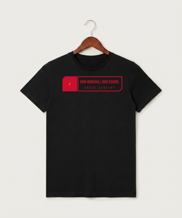 John Marshall High School Cross Country (Coed) - Black T-Shirt - Full Front
