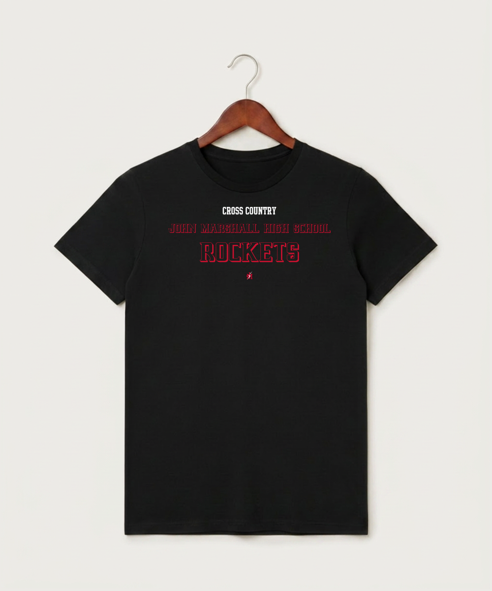 John Marshall High School Cross Country (Coed) - Black T-Shirt - Full Front