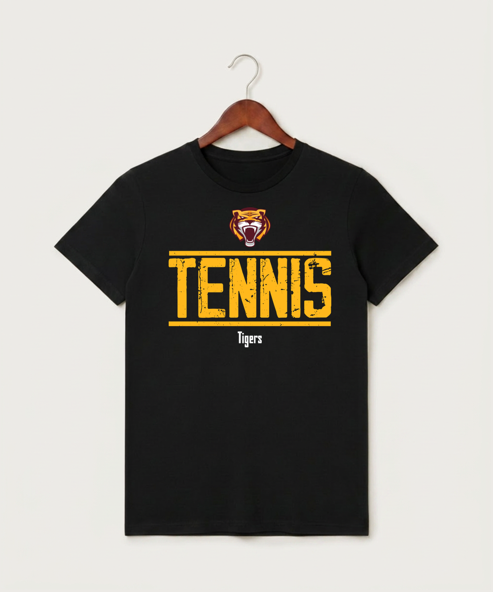 Stewartville High School Tennis (Coed) - Black T-Shirt - Full Front