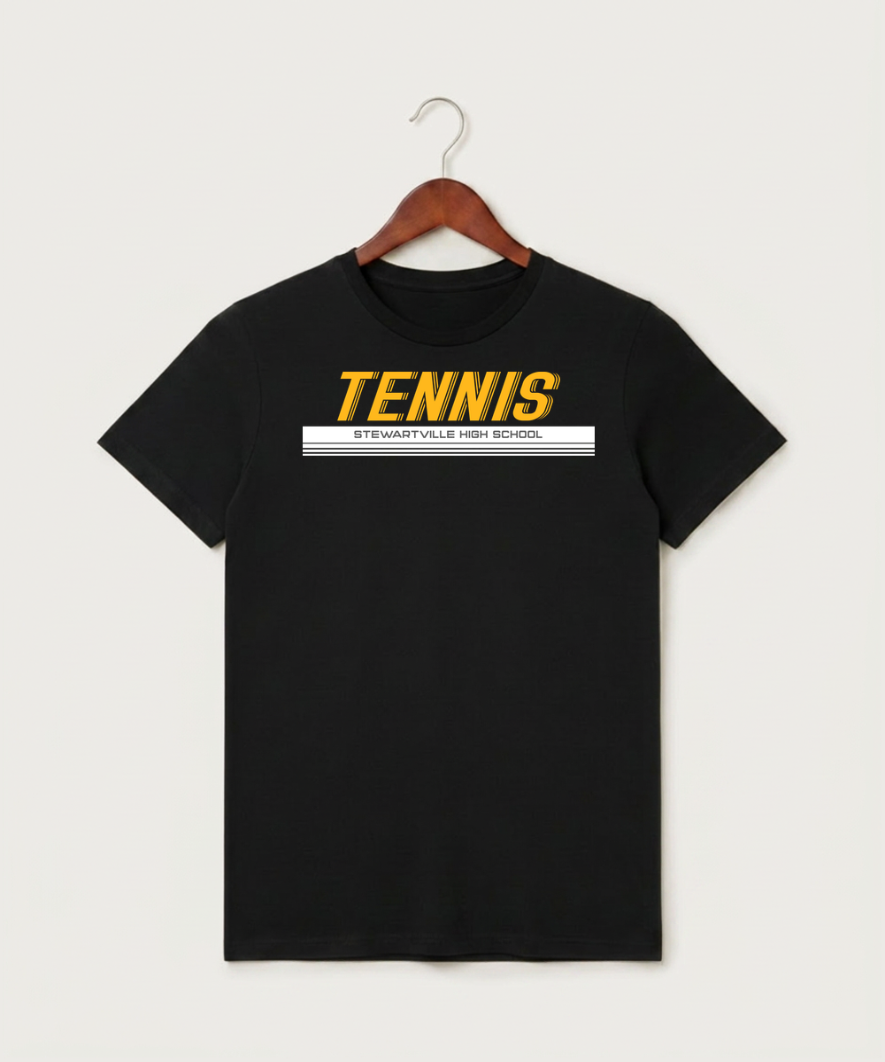 Stewartville High School Tennis (Coed) - Black T-Shirt - Full Front
