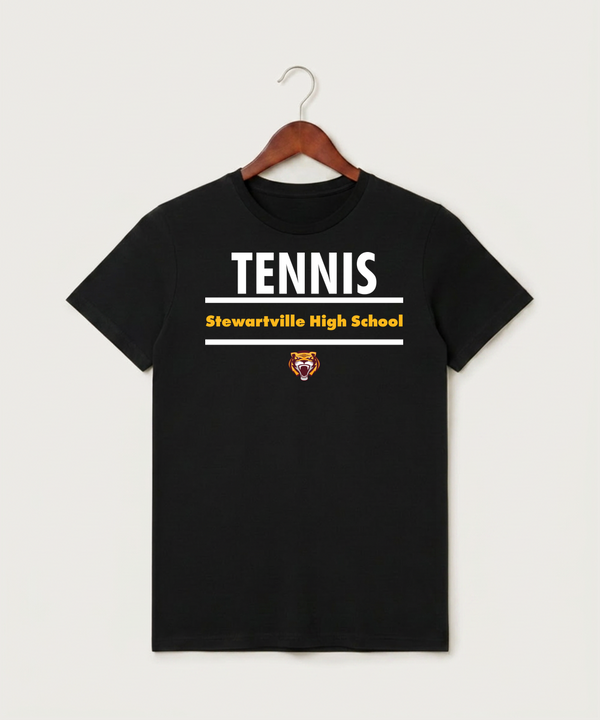 Stewartville High School Tennis (Coed) - Black T-Shirt - Full Front