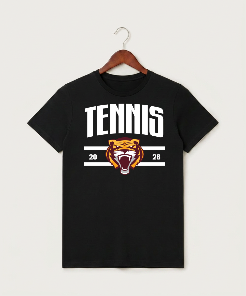 Stewartville High School Tennis (Coed) - Black T-Shirt - Full Front