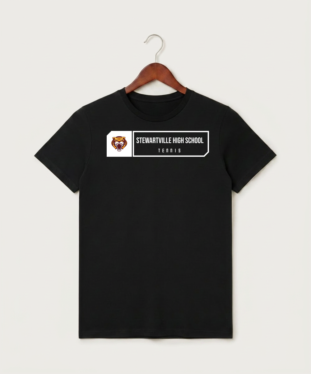 Stewartville High School Tennis (Coed) - Black T-Shirt - Full Front
