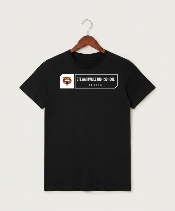 Stewartville High School Tennis (Coed) - Black T-Shirt - Full Front