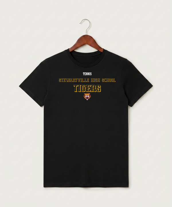 Stewartville High School Tennis (Coed) - Black T-Shirt - Full Front