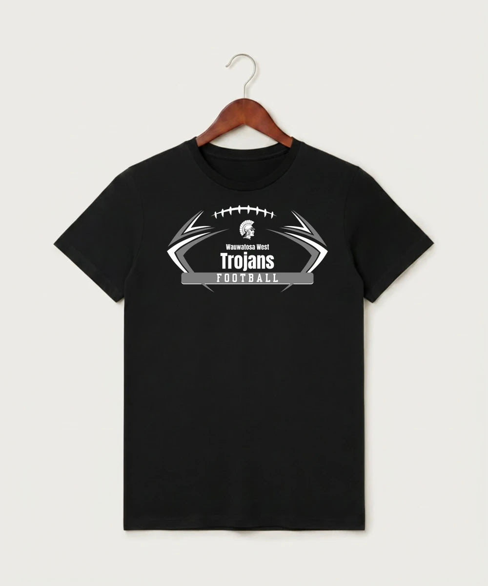 Wauwatosa West Football - Black T-Shirt - Full Front