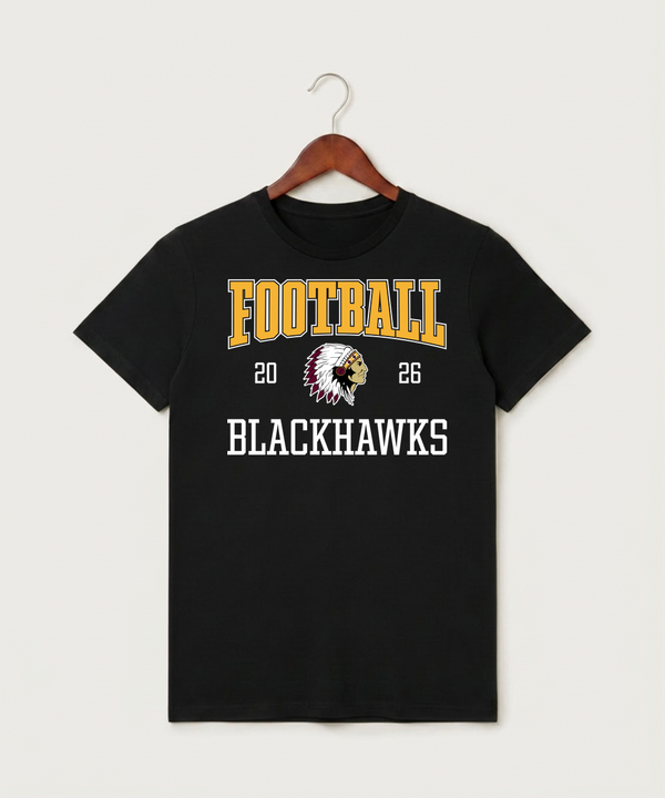 Stockton High School Football - Black T-Shirt - Full Front