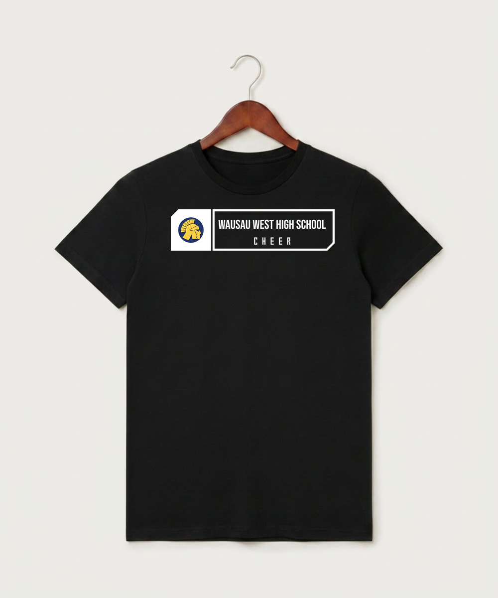 Wausau West High School Cheer - Black T-Shirt - Full Front