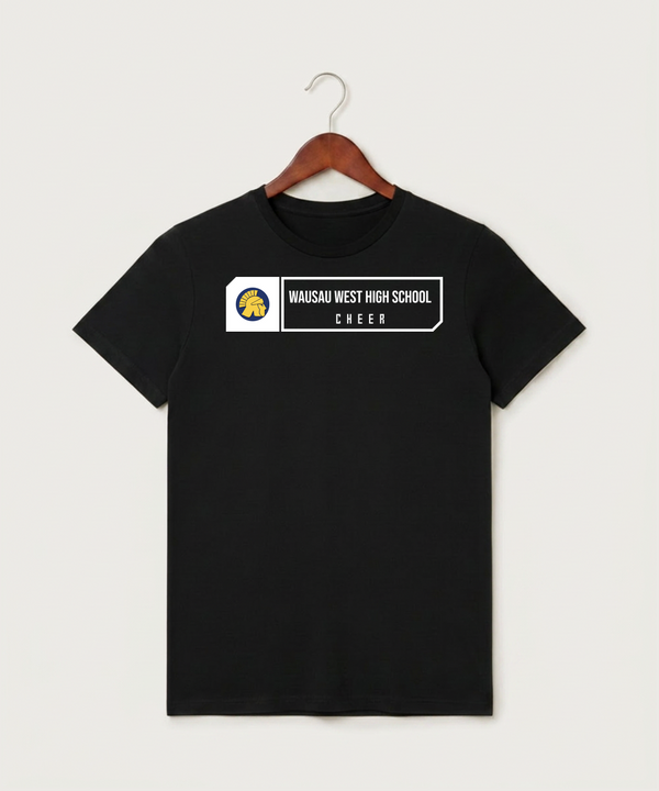 Wausau West High School Cheer - Black T-Shirt - Full Front