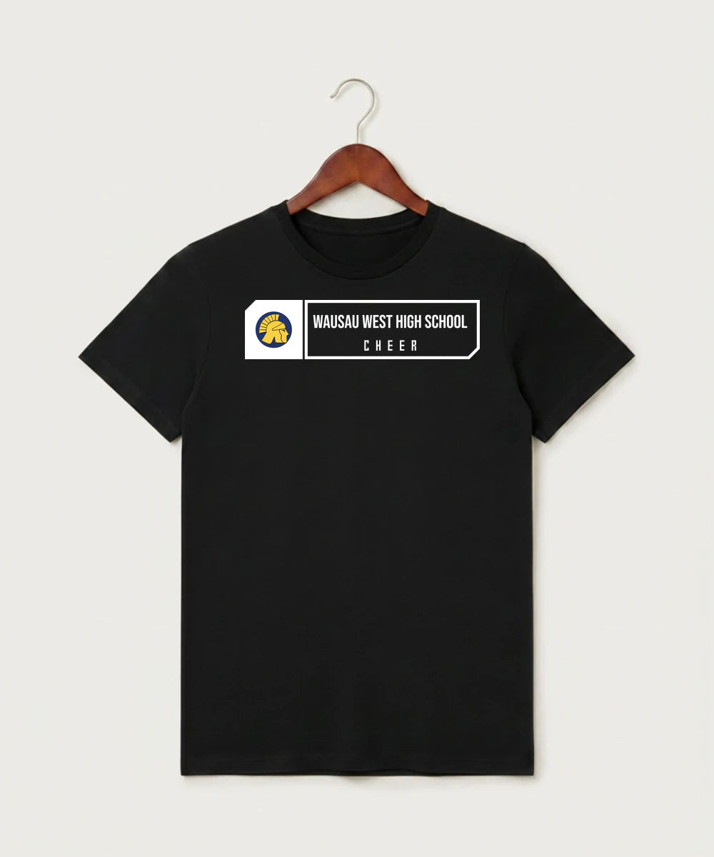 Wausau West High School Cheer - Black T-Shirt - Full Front