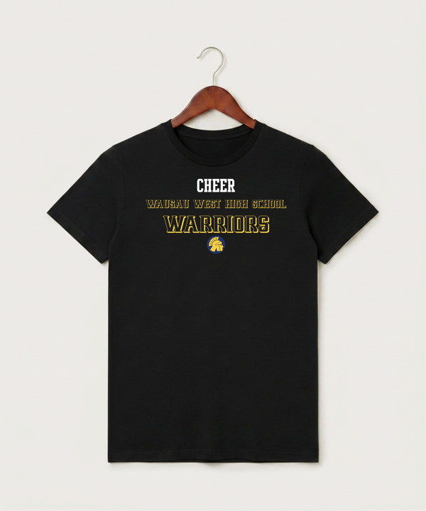 Wausau West High School Cheer - Black T-Shirt - Full Front
