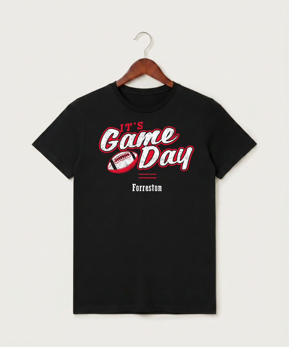 Forreston Football - Black T-Shirt - Full Front