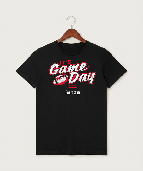 Forreston Football - Black T-Shirt - Full Front