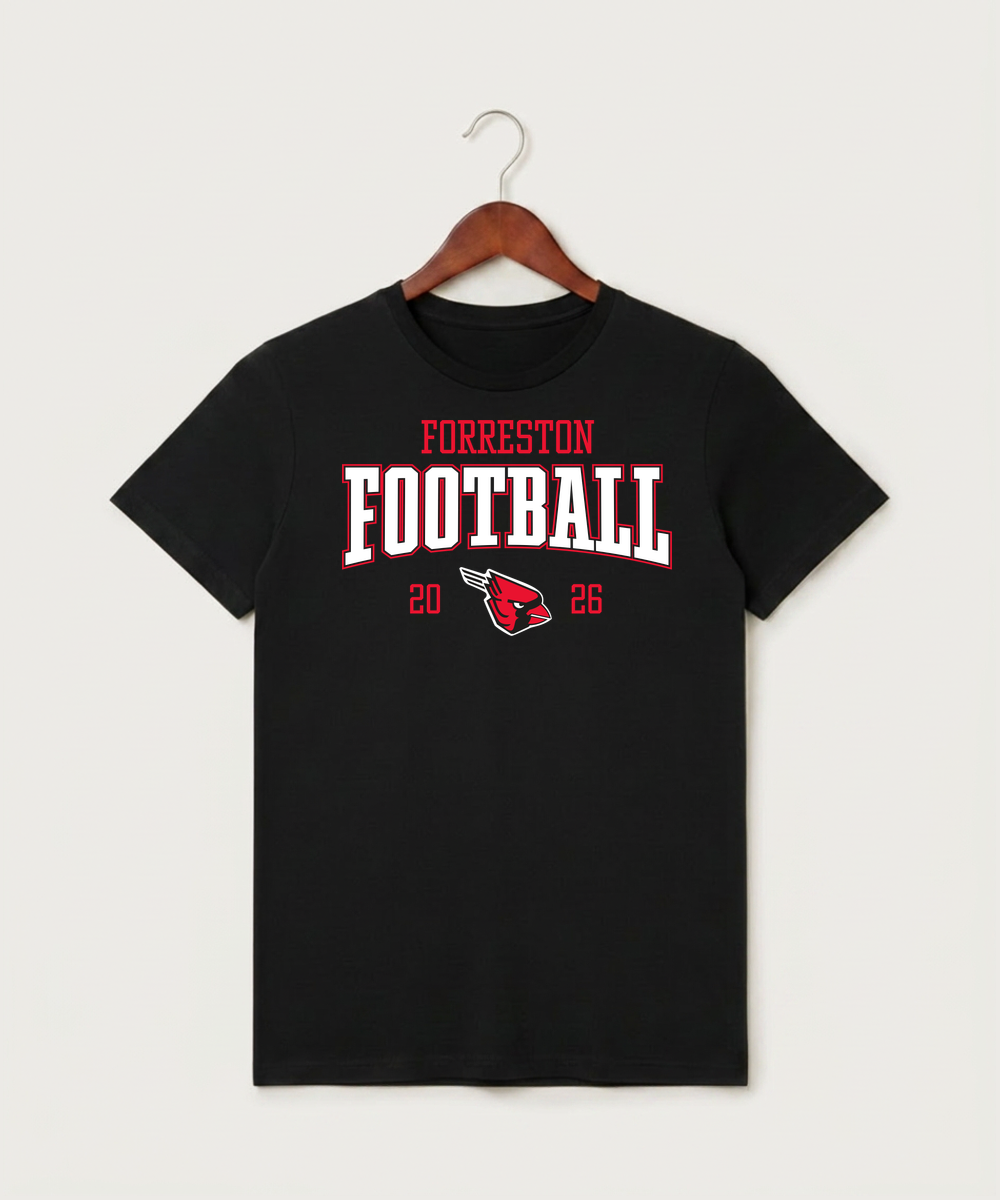 Forreston Football - Black T-Shirt - Full Front