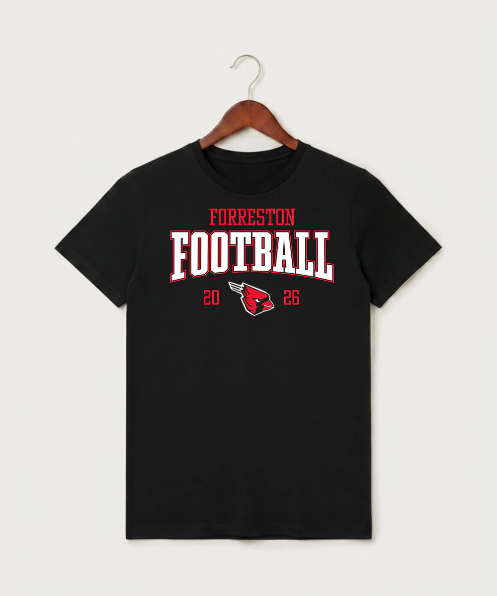 Forreston Football - Black T-Shirt - Full Front
