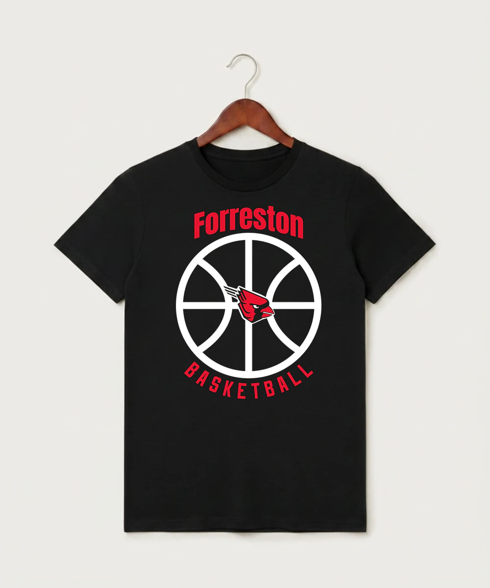 Forreston Basketball - Black T-Shirt - Full Front