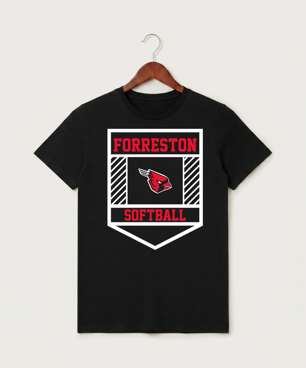 Forreston Softball - Black T-Shirt - Full Front