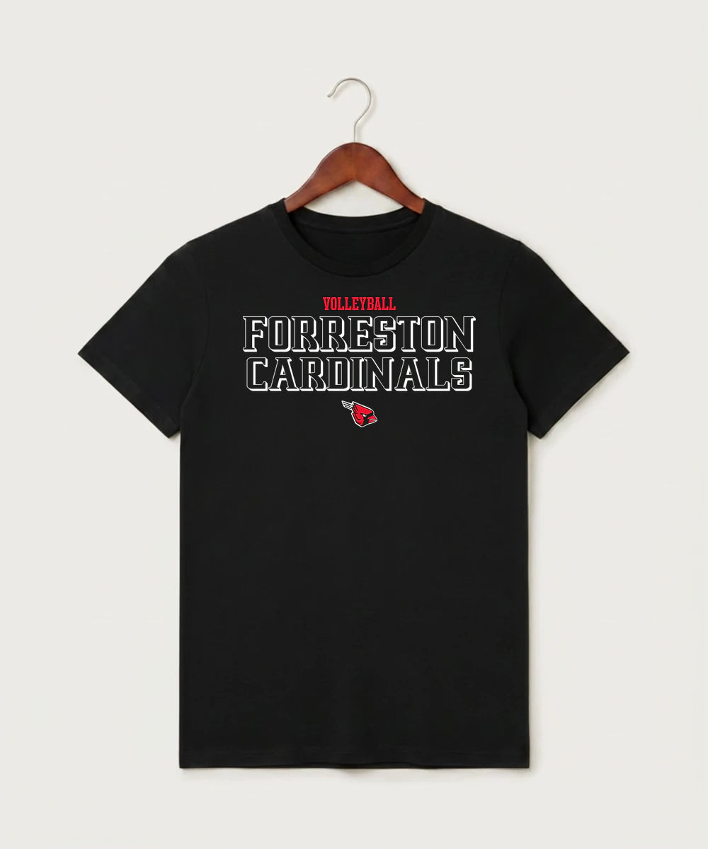 Forreston Volleyball - Black T-Shirt - Full Front