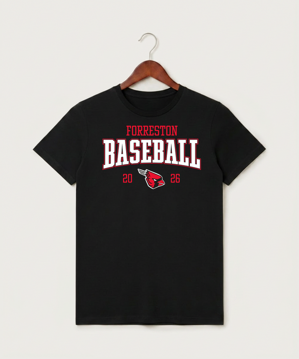 Forreston Baseball - Black T-Shirt - Full Front
