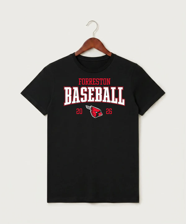 Forreston Baseball - Black T-Shirt - Full Front