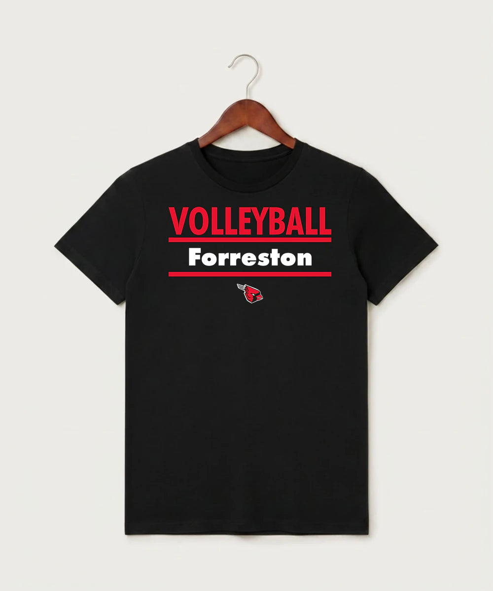 Forreston Volleyball - Black T-Shirt - Full Front