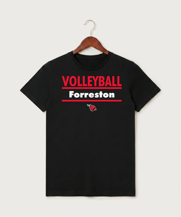Forreston Volleyball - Black T-Shirt - Full Front