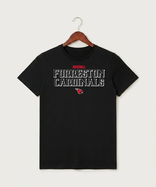 Forreston Baseball - Black T-Shirt - Full Front